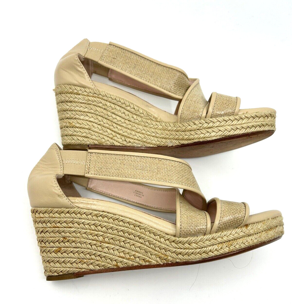 Taryn Rose Women's Krissy Wedge Sandals Size 8 Linen Platform Espadrille Shoes